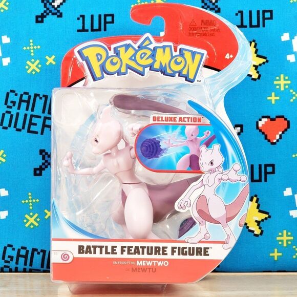 Jazwares Pokemon S3 Battle Feature Figure Mewtwo 4.5" TCG Nintendo Collectible - Picture 1 of 12